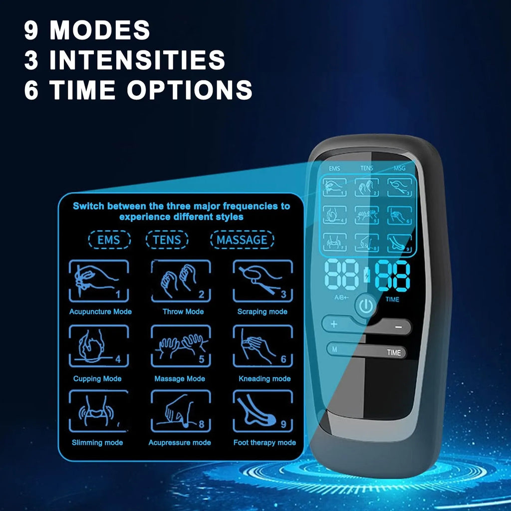PulseRelief™ Pro – جهاز التدليك والتحفيز الكهربائي للذراعين والعضلات (TENS / EMS)